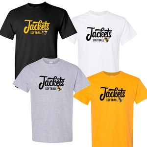 Jackets Softball Cursive With Bee