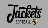 Jackets Softball Cursive With Bee