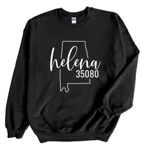 Gildan Helena Zip Code 35080 With Big State Outline - Sweatshirt