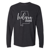 Comfort Colors Helena Zip Code 35080 With Big State Outline - Long Sleeve Shirt