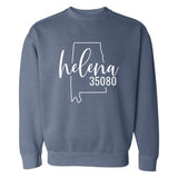 Comfort Colors Helena Zip Code 35080 With Big State Outline - Sweatshirt