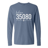 Comfort Colors Helena Zip Code 35080 With Line Underneath - Long Sleeve Shirt