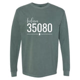 Comfort Colors Helena Zip Code 35080 With Line Underneath - Long Sleeve Shirt