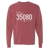 Comfort Colors Helena Zip Code 35080 With Line Underneath - Long Sleeve Shirt