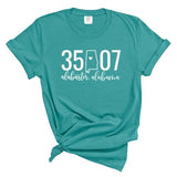 Comfort Colors Alabaster Zip Code 35007 With State Outline as Zero - Short Sleeve Shirt