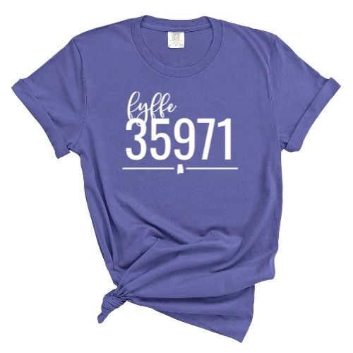 Comfort Colors Fyffe Zip Code 35971 With Line Underneath - Short Sleeve Shirt
