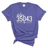 Comfort Colors Chelsea Zip Code 35043 With Line Underneath - Short Sleeve Shirt