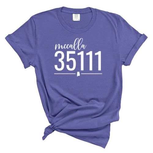 Comfort Colors McCalla Zip Code 35111 With Line Underneath - Short Sleeve Shirt