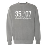 Comfort Colors Alabaster Zip Code 35007 With State Outline As Zero - Sweatshirt