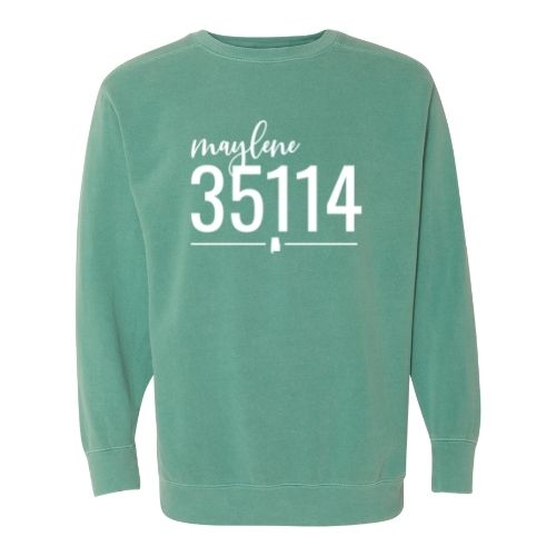 Comfort Colors Maylene Zip Code 35114 With Line Underneath - Sweatshirt