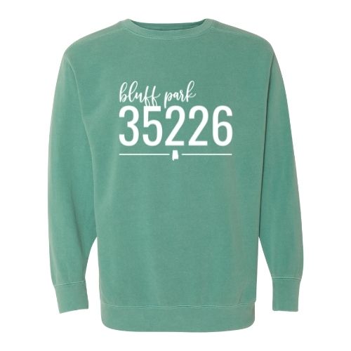 Comfort Colors Bluff Park Zip Code 35226 With Line Underneath - Sweatshirt