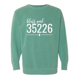 Comfort Colors Bluff Park Zip Code 35226 With Line Underneath - Sweatshirt