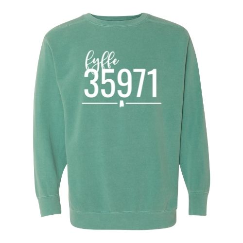 Comfort Colors Fyffe Zip Code 35971 With Line Underneath - Sweatshirt