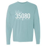 Comfort Colors Helena Zip Code 35080 With Line Underneath - Long Sleeve Shirt