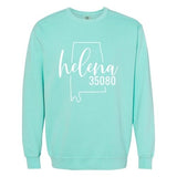 Comfort Colors Helena Zip Code 35080 With Big State Outline - Sweatshirt