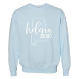 Comfort Colors Helena Zip Code 35080 With Big State Outline - Sweatshirt