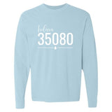 Comfort Colors Helena Zip Code 35080 With Line Underneath - Long Sleeve Shirt