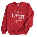 Gildan Helena Zip Code 35080 With Big State Outline - Sweatshirt