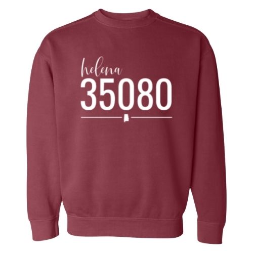 Comfort Colors Helena Zip Code 35080 With Line Underneath - Sweatshirt