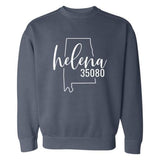 Comfort Colors Helena Zip Code 35080 With Big State Outline - Sweatshirt