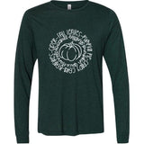 Fall Words In A Circle With Pumpkin In The Middle - Long Sleeve Shirt