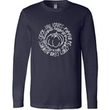 Fall Words In A Circle With Pumpkin In The Middle - Long Sleeve Shirt