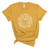 Fall Words In A Circle With Pumpkin In The Middle - Short Sleeve Shirt