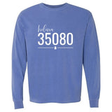 Comfort Colors Helena Zip Code 35080 With Line Underneath - Long Sleeve Shirt