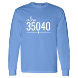 Gildan Calera Zip Code 35040 With Line Underneath - Long Sleeve Shirt