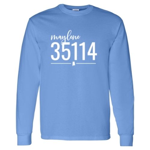 Gildan Maylene Zip Code 35114 With Line Underneath - Long Sleeve Shirt