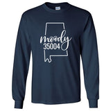 Gildan Moody Zip Code 35004 With Big State Outline - Long Sleeve Shirt