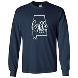 Gildan Fyffe Zip Code 35971 With Big State Outline - Long Sleeve Shirt