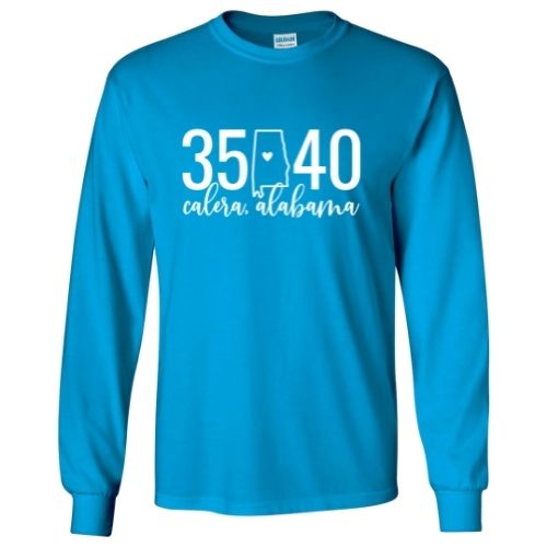 Gildan Calera Zip Code 35040 With State Outline as Zero - Long Sleeve Shirt