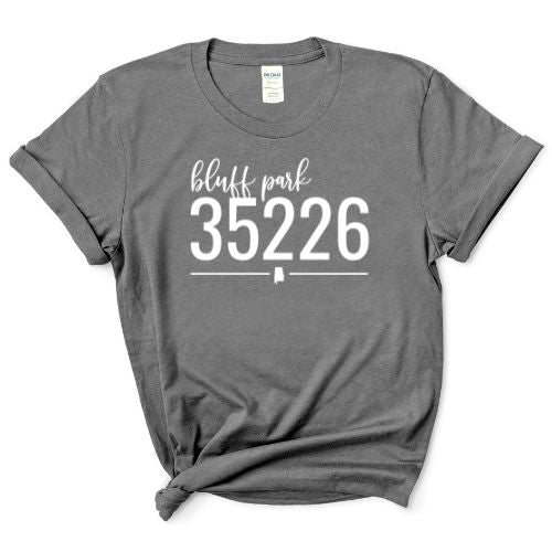 Gildan Bluff Park Zip Code 35226 With Line Underneath - Short Sleeve Shirt