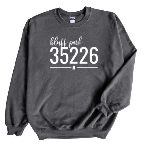 Gildan Bluff Park Zip Code 35226 With Line Underneath - Sweatshirt