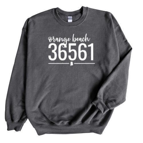 Gildan Orange Beach Zip Code 36561 With Line Underneath - Sweatshirt