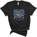 Go Huskies Leopard Basketball - Short Sleeve Shirt