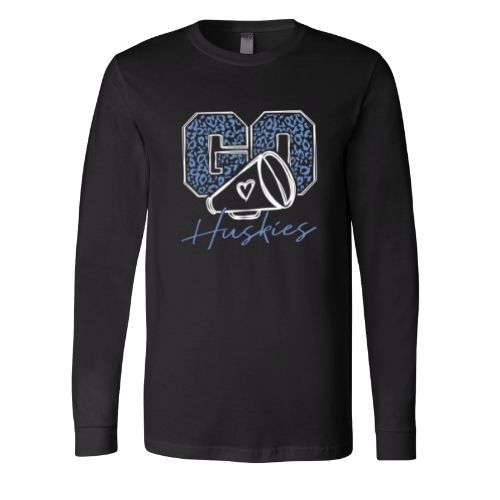 Go Huskies Leopard Cheer - Long Sleeve Shirt