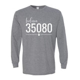 Gildan Helena Zip Code 35080 With Line Underneath - Long Sleeve Shirt