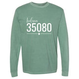 Comfort Colors Helena Zip Code 35080 With Line Underneath - Long Sleeve Shirt