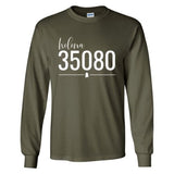 Gildan Helena Zip Code 35080 With Line Underneath - Long Sleeve Shirt