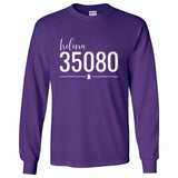 Gildan Helena Zip Code 35080 With Line Underneath - Long Sleeve Shirt