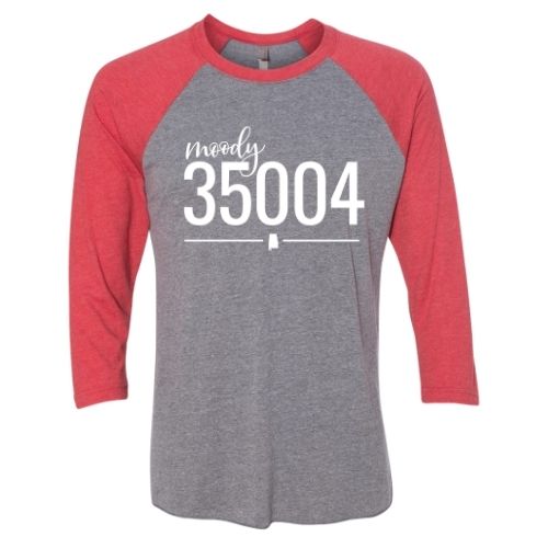 Moody Zip Code 35004 With Line Underneath - Raglan