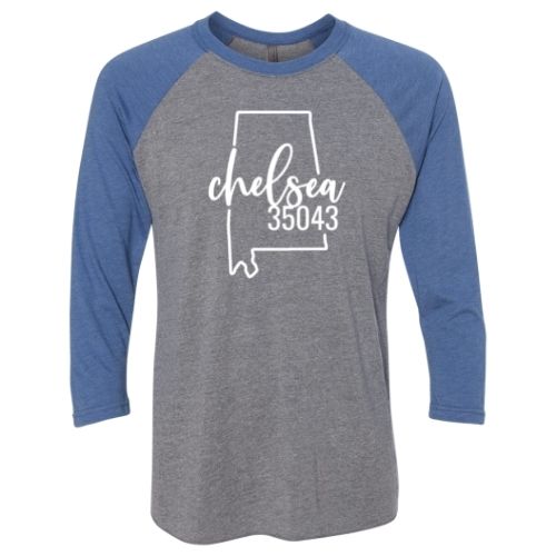 Chelsea Zip Code 35043 With Big State Outline - Raglan