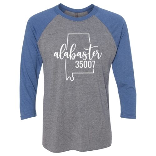 Alabaster Zip Code 35007 With Big State Outline - Raglan