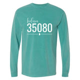 Comfort Colors Helena Zip Code 35080 With Line Underneath - Long Sleeve Shirt