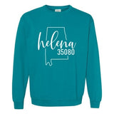 Comfort Colors Helena Zip Code 35080 With Big State Outline - Sweatshirt