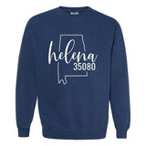 Comfort Colors Helena Zip Code 35080 With Big State Outline - Sweatshirt