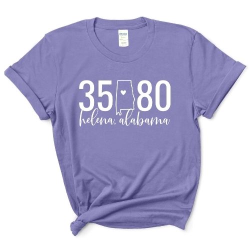 Gildan Helena Zip Code 35080 With State Outline as Zero - Short Sleeve Shirt